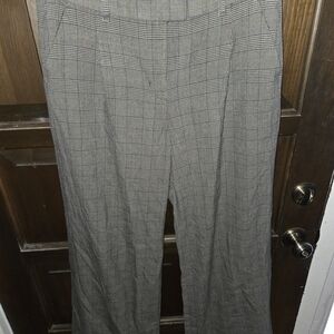American Eagle Outfitters Gray Plaid Wide Leg Pants